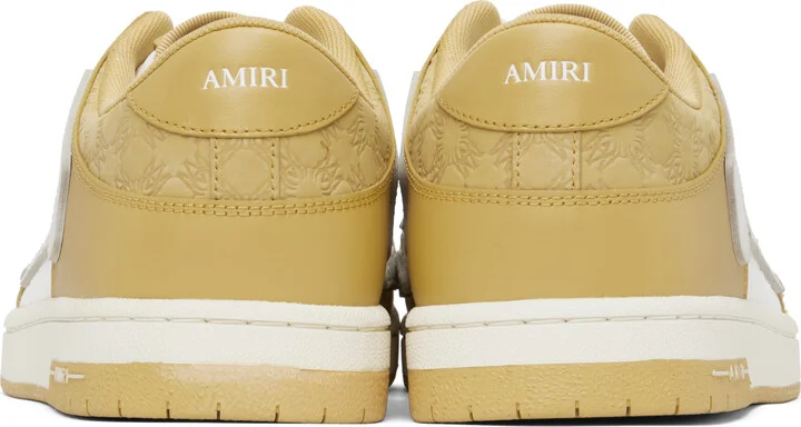 AMIRI Yellow Debossed MA Quad Skel Top Low Sneakers - Image 2
