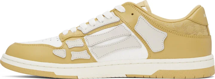 AMIRI Yellow Debossed MA Quad Skel Top Low Sneakers - Image 3