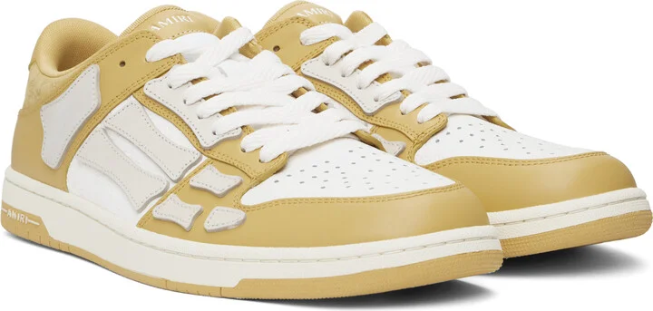 AMIRI Yellow Debossed MA Quad Skel Top Low Sneakers - Image 4