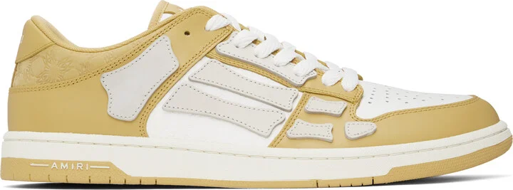 AMIRI Yellow Debossed MA Quad Skel Top Low Sneakers