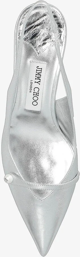 Amita 45 Metallic Leather Slingback Pumps - Image 3