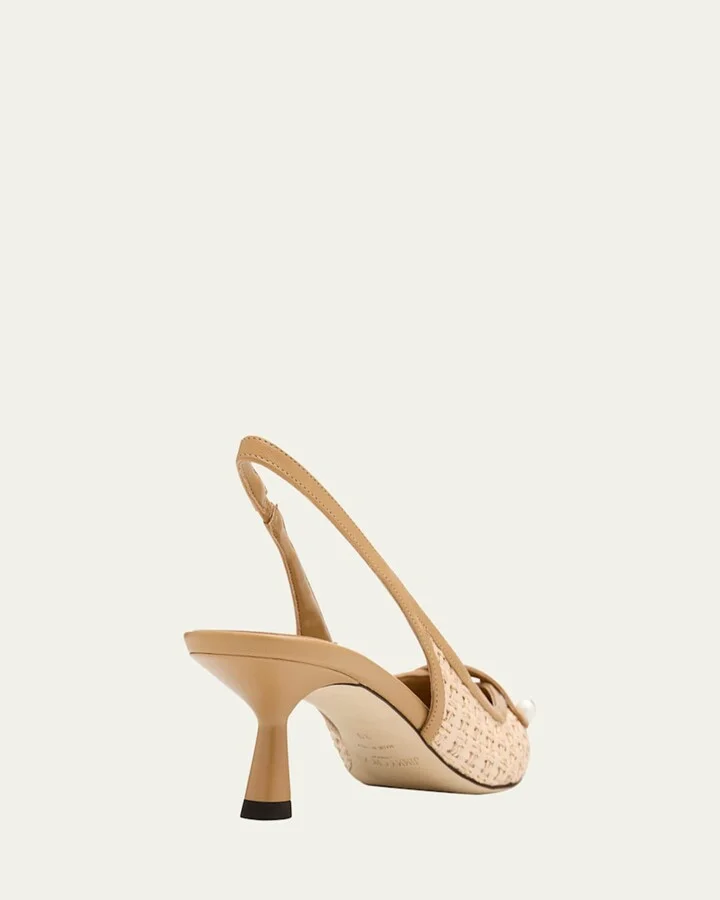 Amita 45 Raffia Slingback Pumps - Image 2