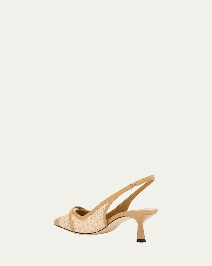 Amita 45 Raffia Slingback Pumps - Image 3