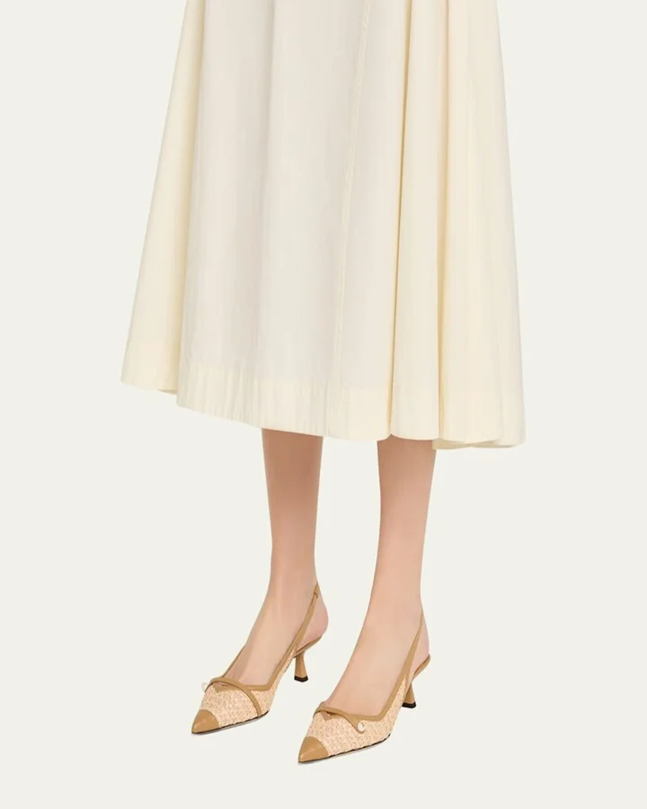 Amita 45 Raffia Slingback Pumps - Image 5