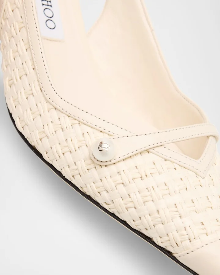 Amita 45 Raffia Slingback Pumps - Image 7