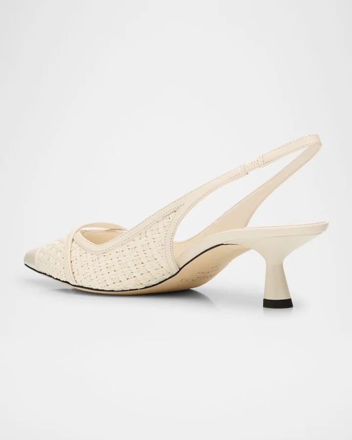 Amita 45 Raffia Slingback Pumps - Image 9