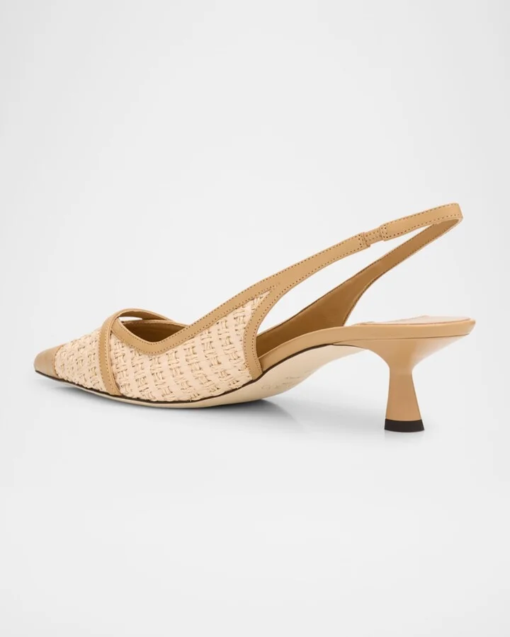 Amita 45 Raffia Slingback Pumps - Image 2