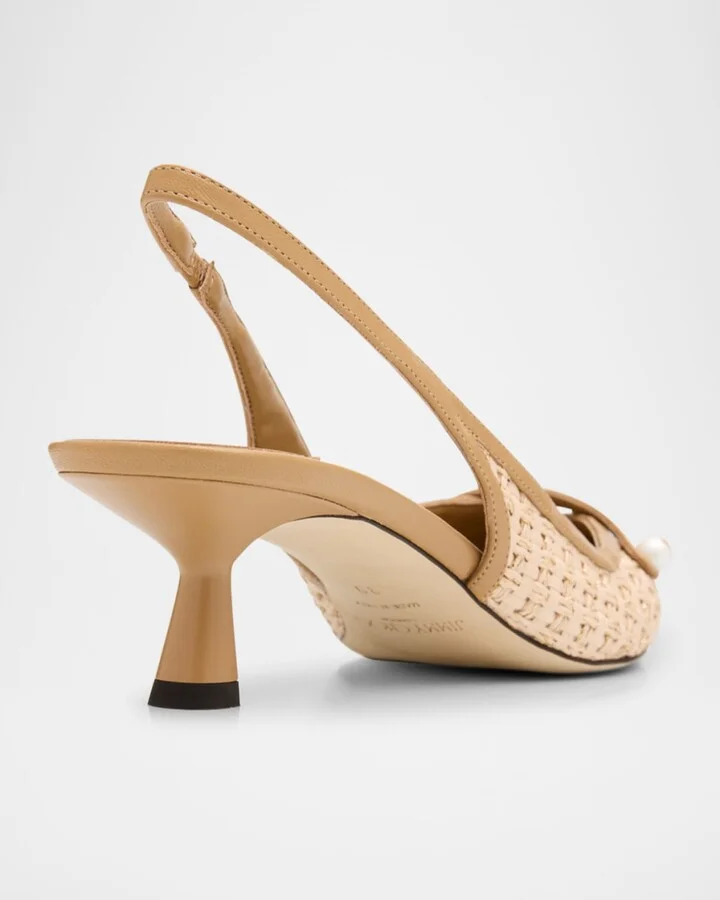 Amita 45 Raffia Slingback Pumps - Image 10