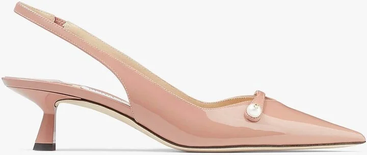 Amita 45 Slingback Pumps in Patent and Nappa Leather
