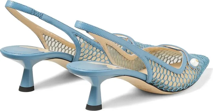 Amita 45mm fishnet pumps - Image 3