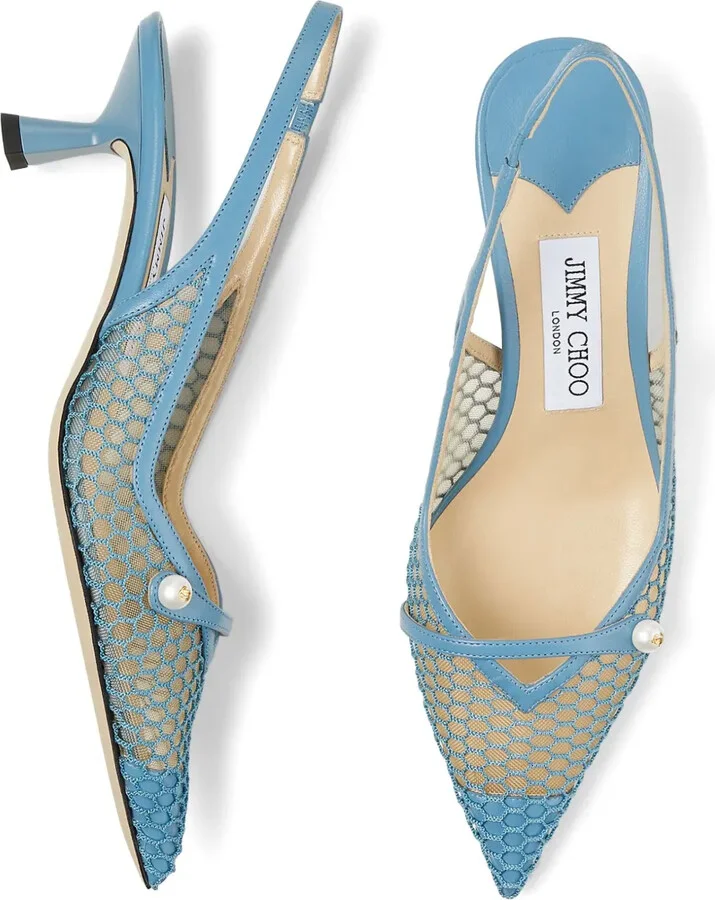 Amita 45mm fishnet pumps - Image 4