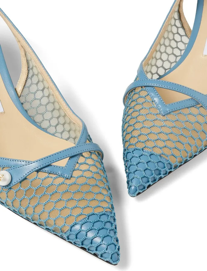 Amita 45mm fishnet pumps - Image 5