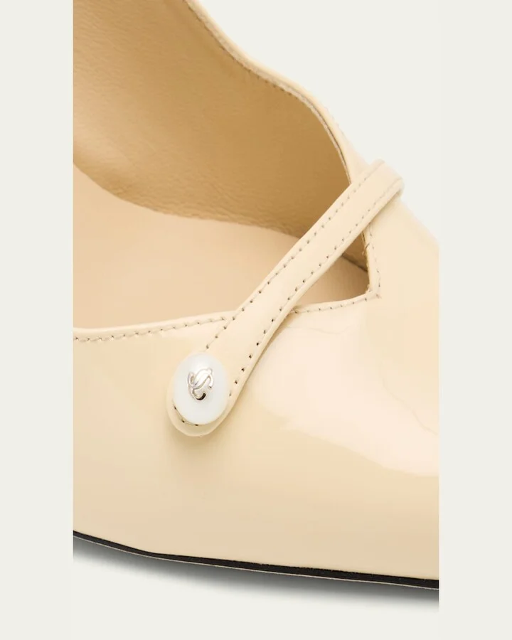 Amita 85 Patent Nappa Leather Slingback Pumps - Image 2