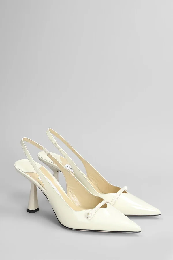 Amita 95 Pumps In White Leather - Image 2