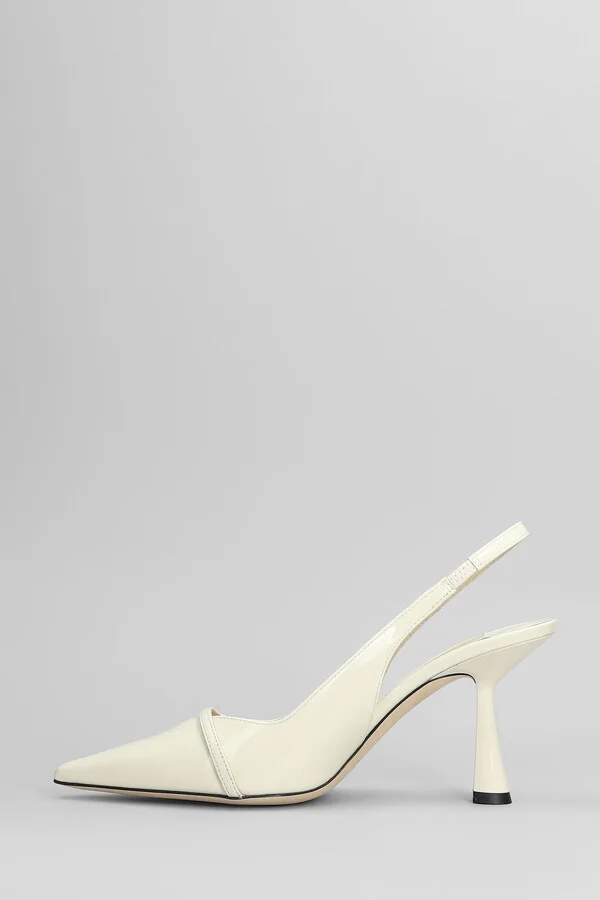 Amita 95 Pumps In White Leather - Image 3