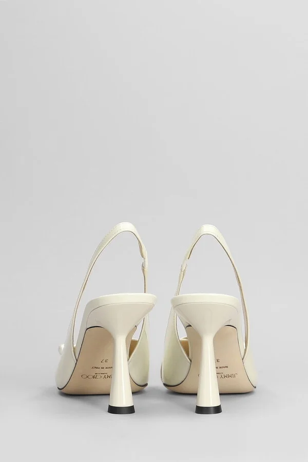 Amita 95 Pumps In White Leather - Image 4