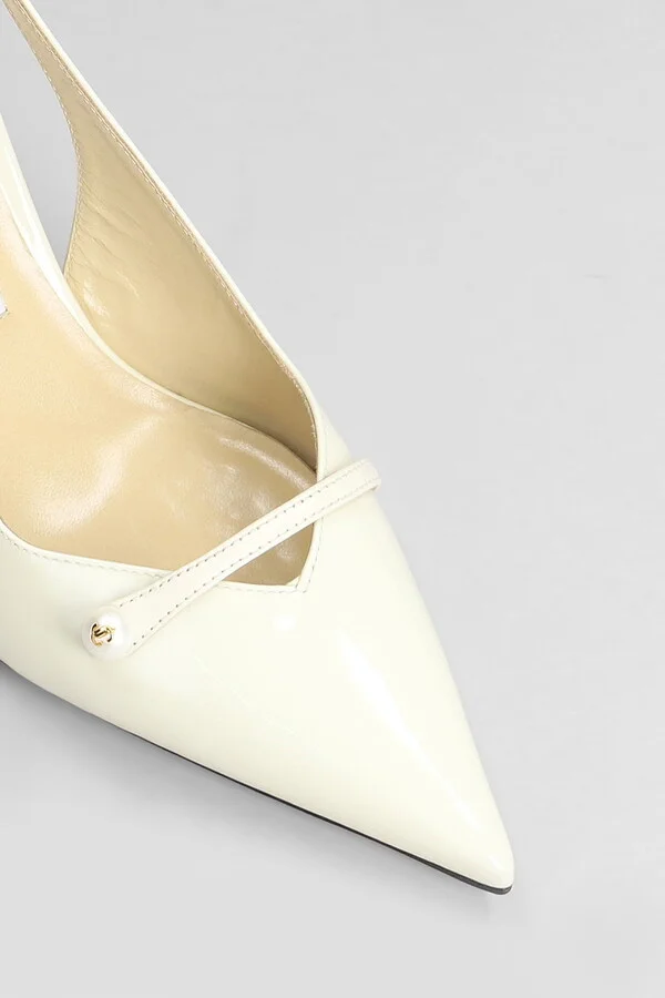 Amita 95 Pumps In White Leather - Image 5
