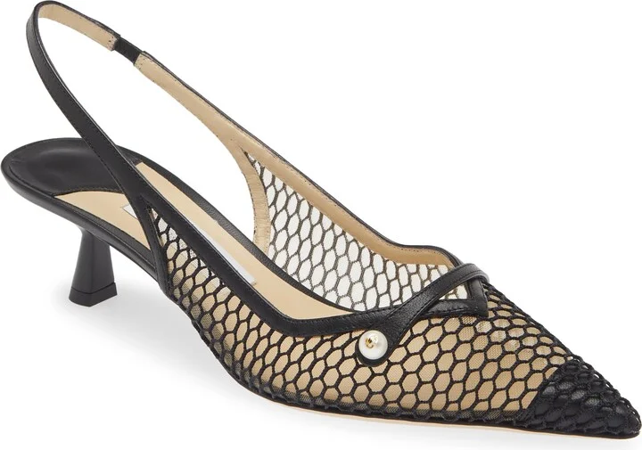 Amita Kitten Heel Pointed Toe Slingback Pump