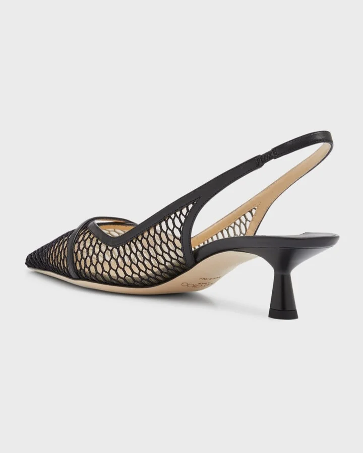 Amita Net Slingback Ballerina Pumps - Image 2