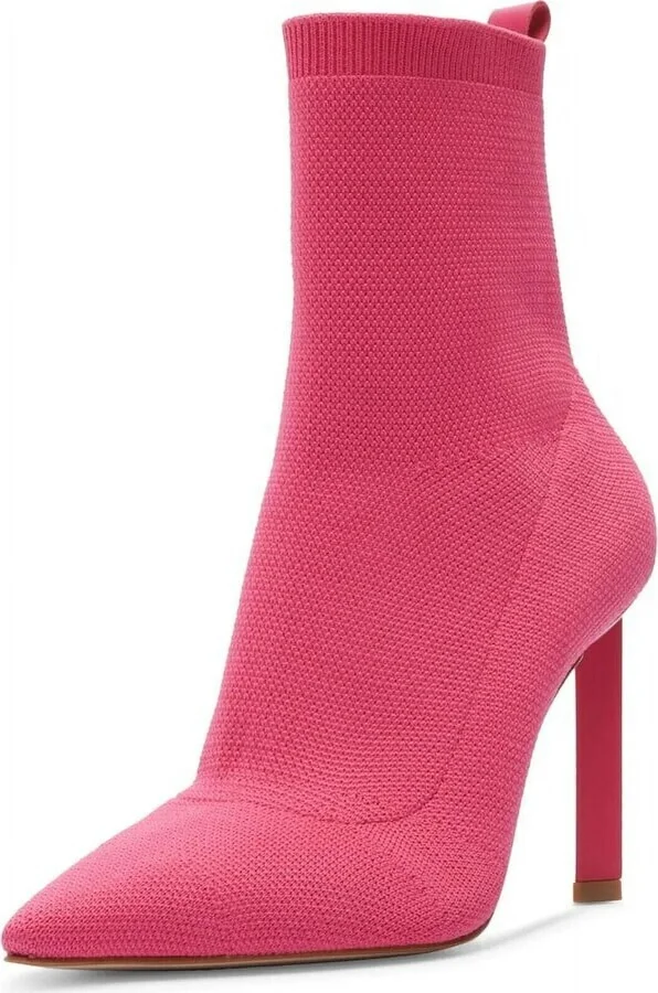 Ammie Bootie Womens Size 5 Hot Pink Stiletto Heel Ankle Knit Boots KHD800