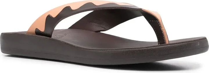 Ammos two-tone leather flip-flops - Image 2