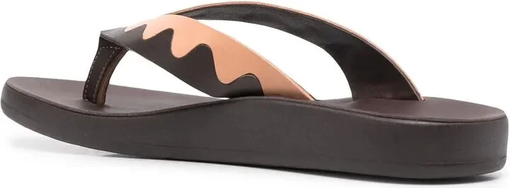 Ammos two-tone leather flip-flops - Image 3