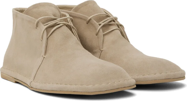 AMOMENTO Beige Suede Desert Boots - Image 4