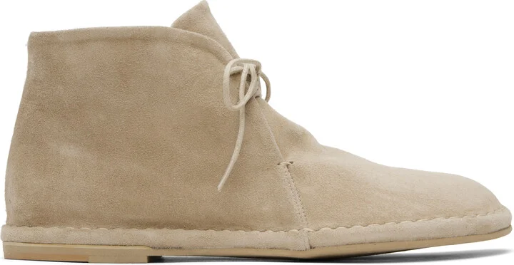 AMOMENTO Beige Suede Desert Boots