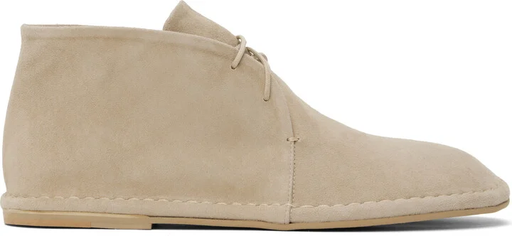 AMOMENTO Beige Suede Desert Boots