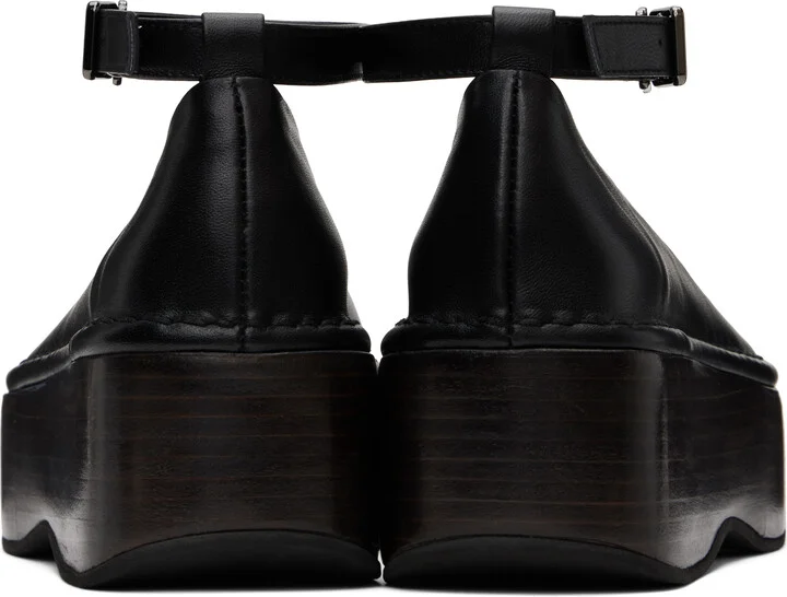 AMOMENTO Black Platform Flats - Image 2