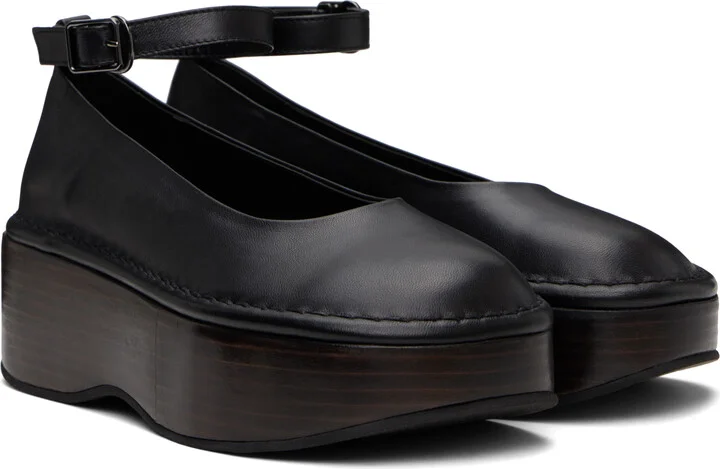 AMOMENTO Black Platform Flats - Image 4
