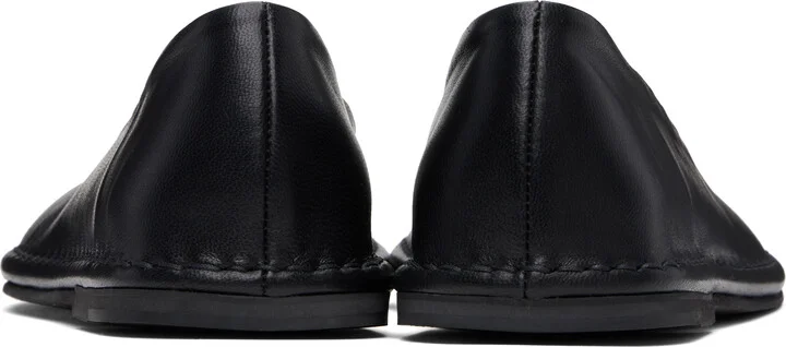 AMOMENTO Black Rounded Slip-On Loafers - Image 2