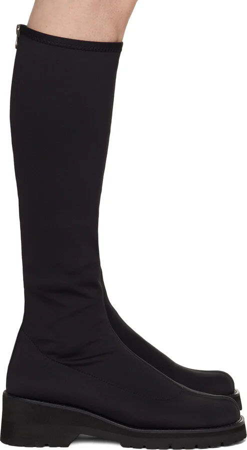 AMOMENTO Black Scuba Long Boots