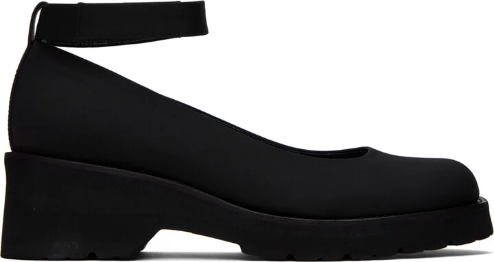 AMOMENTO Black Strap Loafers