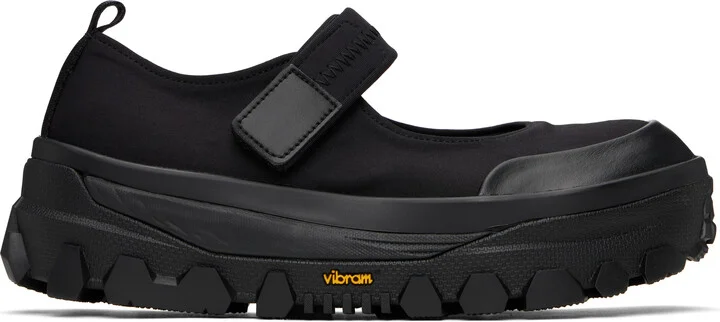 AMOMENTO Black Vibram Mary Jane Ballerina Flats