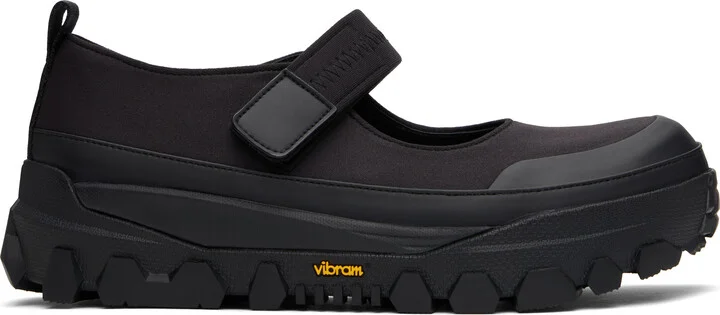 AMOMENTO Black Vibram Mary Jane Ballerina Flats