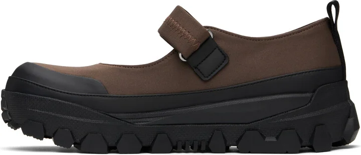 AMOMENTO Brown & Black Vibram Mary Jane Ballerina Flats - Image 3