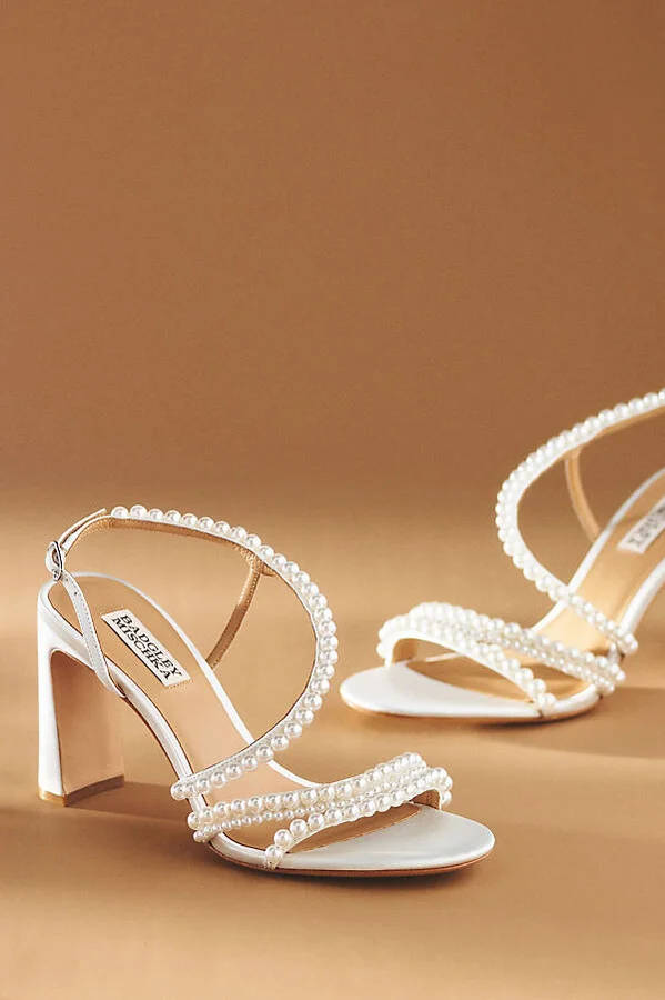 Amora Pearl-Strap Satin Heels - Image 2