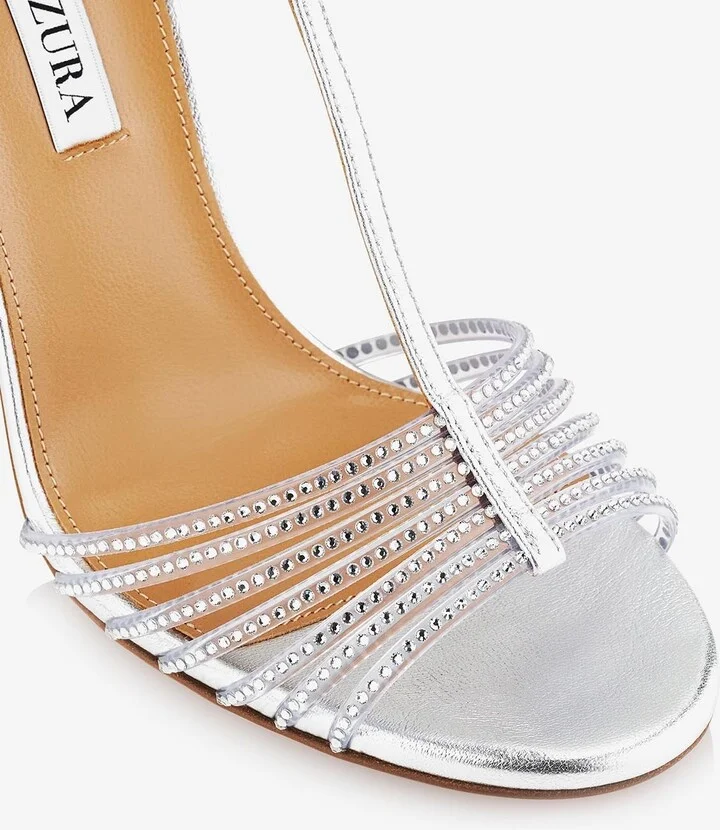 Amore Mio 105 Crystal-Embellished Sandals in Leather - Image 2