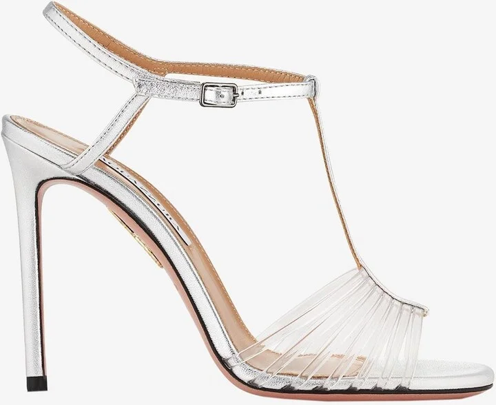Amore Mio 105 Sandals in Metallic Leather and PVC