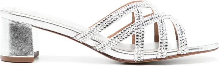 Amos 50mm crystal-embellished mules