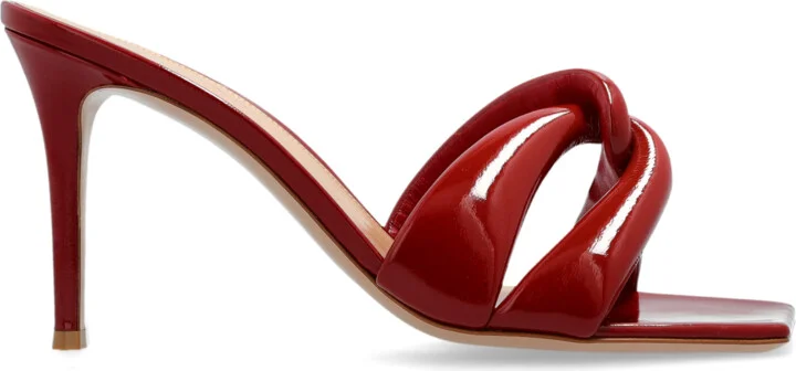 Amour Heeled Mules, , - Red