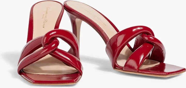 Amour twisted patent-leather mules - Image 2
