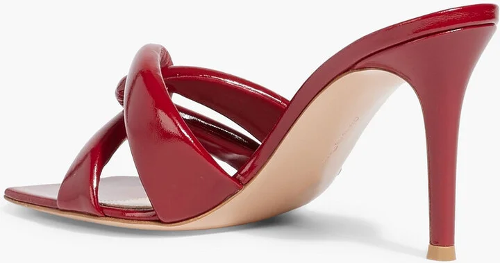 Amour twisted patent-leather mules - Image 3
