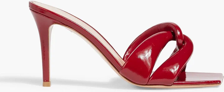 Amour twisted patent-leather mules