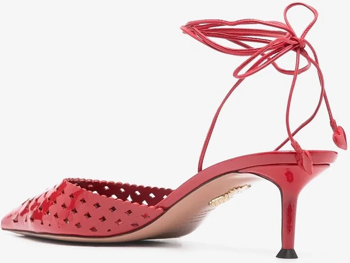 Amourose 50 Leather Openwork Pumps - Image 2