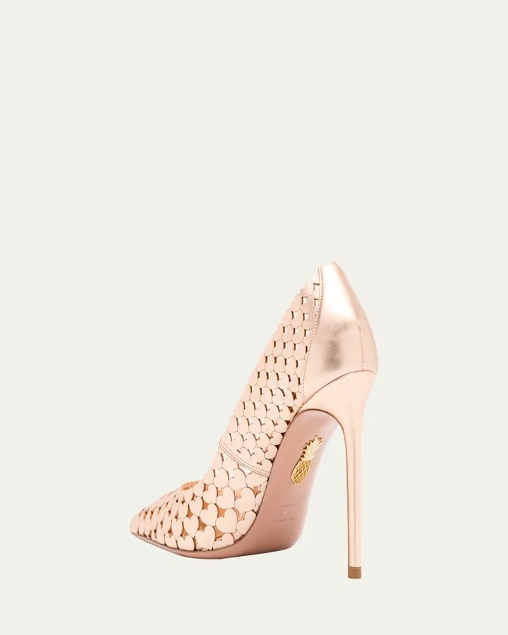 Amourose Metallic Heart Stiletto Pumps - Image 2