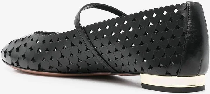 Amourose Openwork Leather Ballet Flats - Image 2