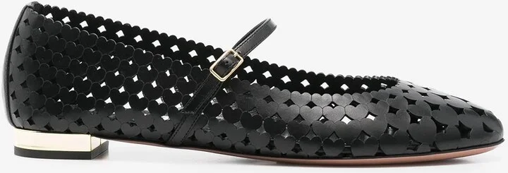 Amourose Openwork Leather Ballet Flats