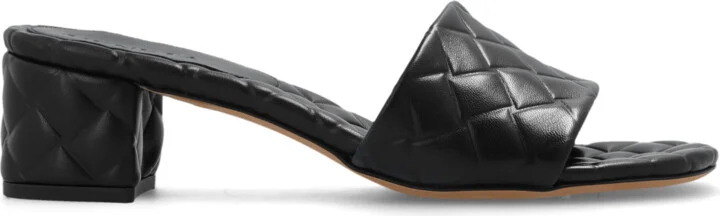‘Amy’ Heeled Mules, , - Black